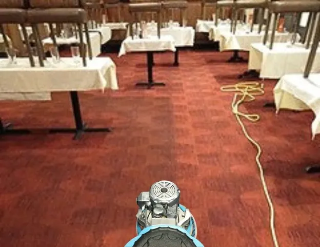 Amarillo technician performing after-hours commercial carpet cleaning