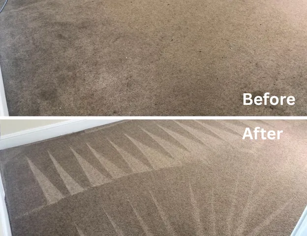 Before and after commercial carpet cleaning Amarillo office space